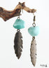 Boho Earrings, RH Dangle Earrings, Feather Jade